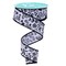 RG Ribbon 1.5" Wired Chinoiserie Flowers and Birds Ribbon - White, Black, Grey - 10 Yards For Bows, Wreaths, Crafts, and Decorations